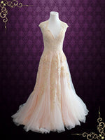 Ready to Wear Blush Pink Lace Wedding Dress KORI