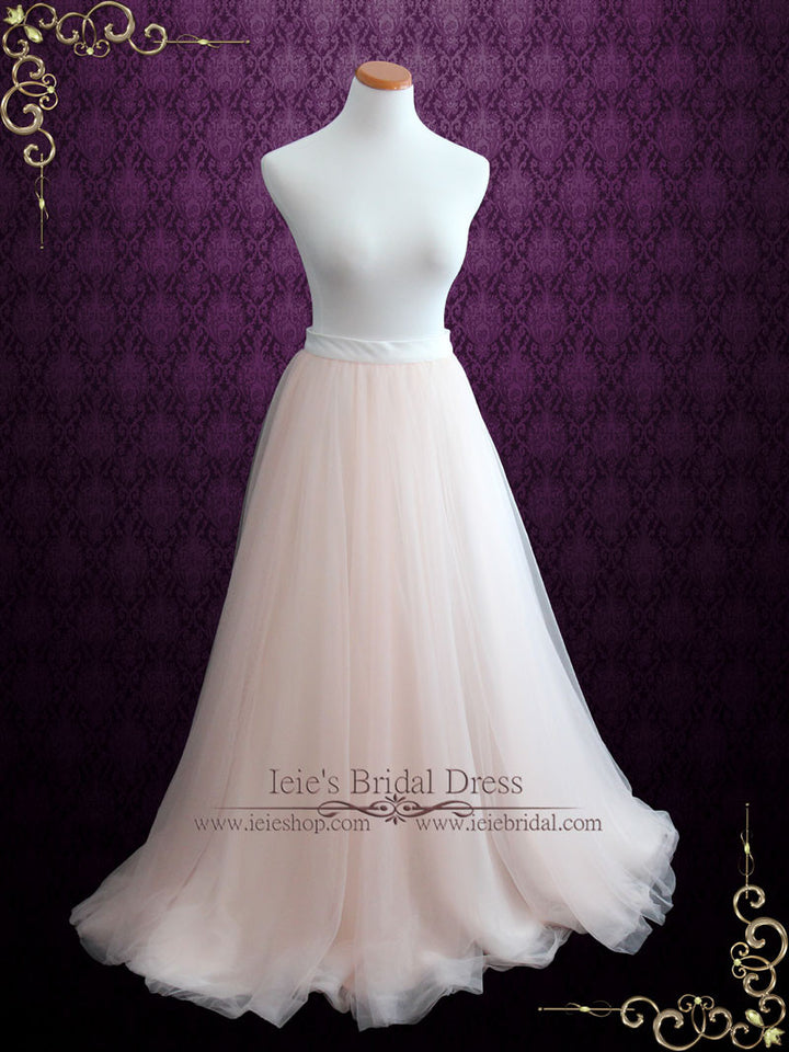 Blush Pink Wedding Dress Soft Tulle Skirt ARIA