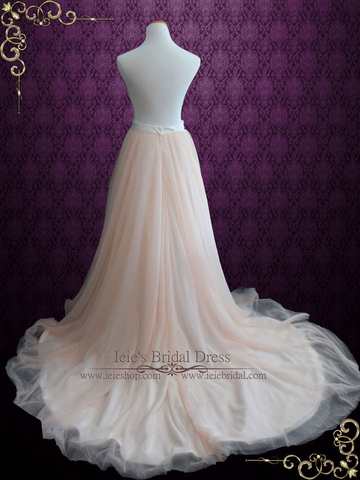 Blush Pink Wedding Dress Soft Tulle Skirt ARIA