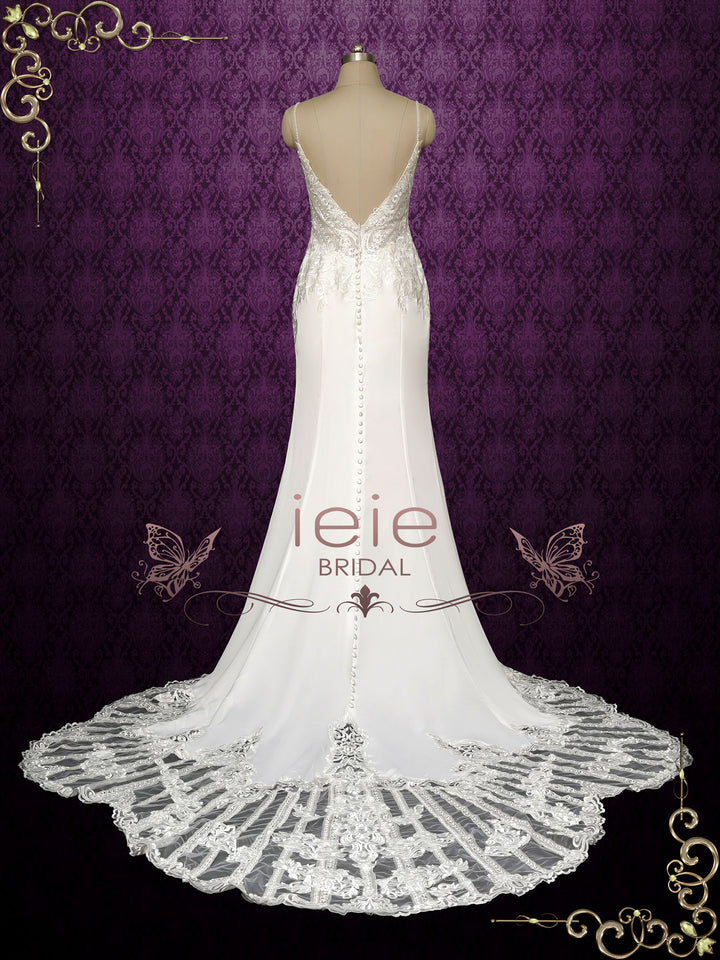 Lace Boho Wedding Dress with Lace Train ARIN