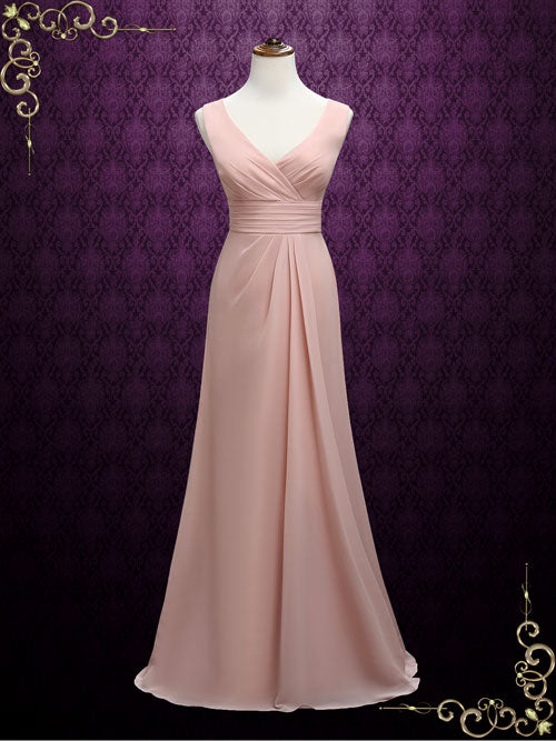 Pink Boho Style Bridesmaid Formal Dress
