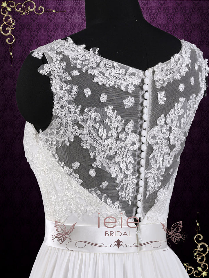 Boho Style Lace Chiffon Wedding Dress | IRINA
