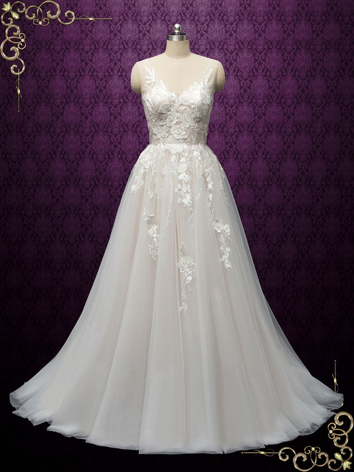 Romantic Lace Tulle Wedding Dress LYNETTE
