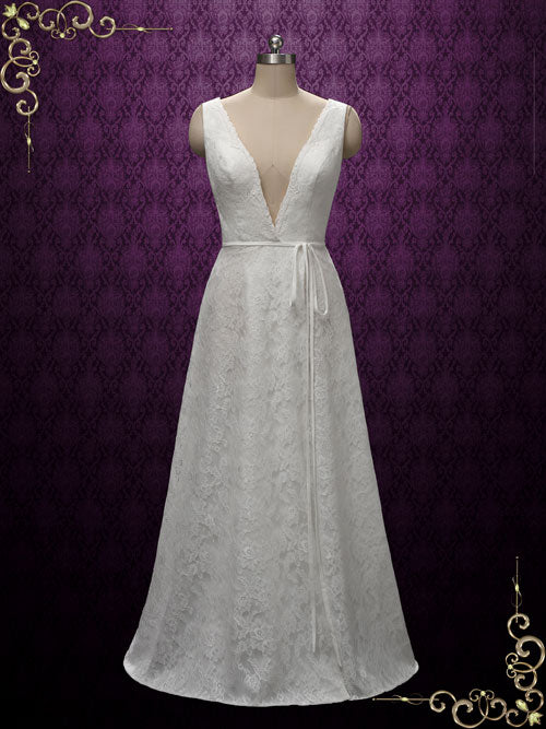 Bohemian Wrap Lace Wedding Dresses AUDREA