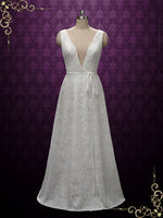 Bohemian Wrap Lace Wedding Dresses with Organza Skirt | Audrea