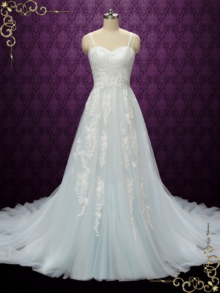 Boho Light Blue Lace Wedding Dress | SAFFERN