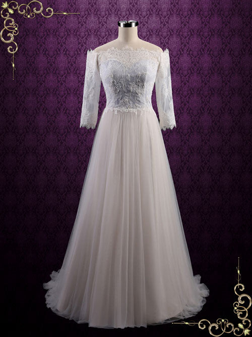 Boho Style Off the Shoulder Lace Wedding Dress GABY