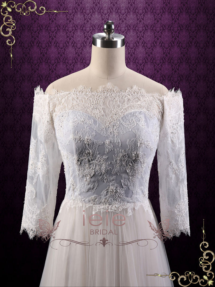 Boho Style Off the Shoulder Lace Wedding Dress GABY