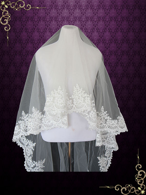 Cathedral Length Lace Mantilla Wedding Bridal Veil VG1019