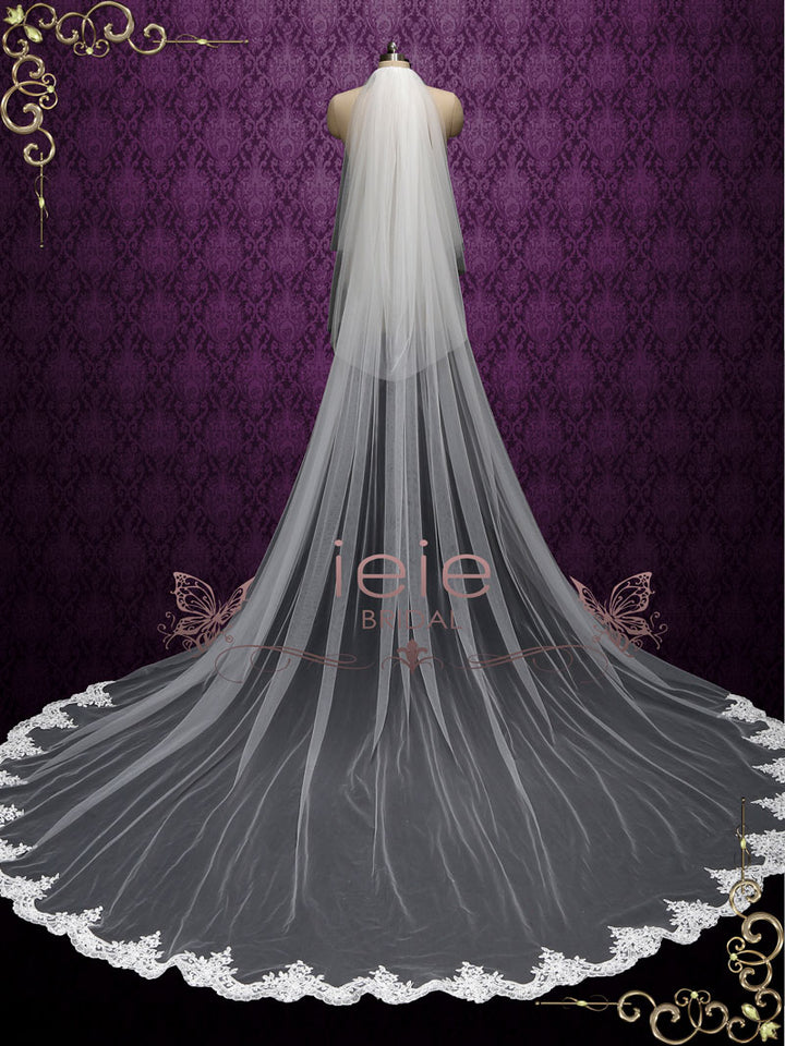 Cathedral Length Wedding Veil with Blusher VG2018
