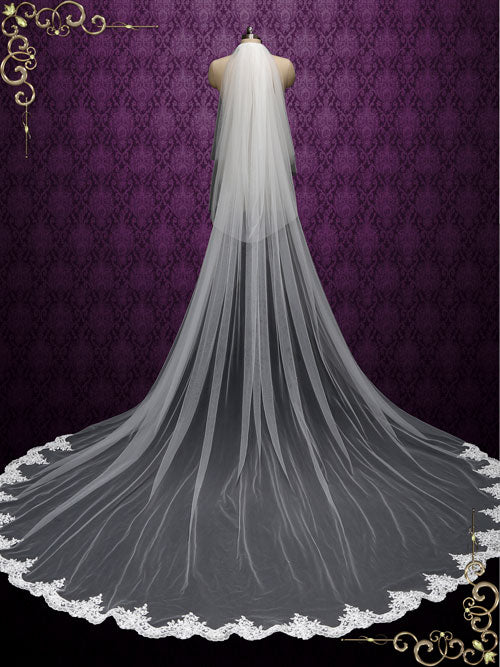 Cathedral Length Wedding Veil with Blusher VG2018
