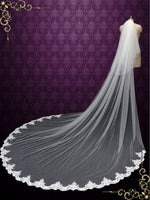 Cathedral Length Wedding Veil with Blusher VG2018