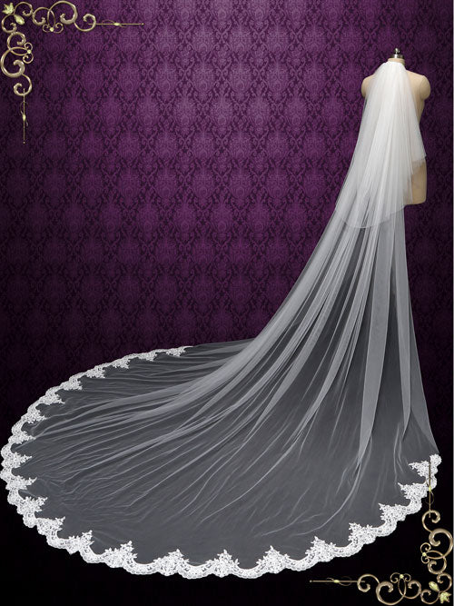 Cathedral Length Wedding Veil with Blusher VG2018