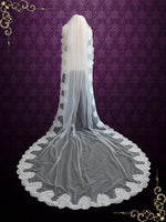 Cathedral Length French Alencon Lace Wedding Veil VG1060