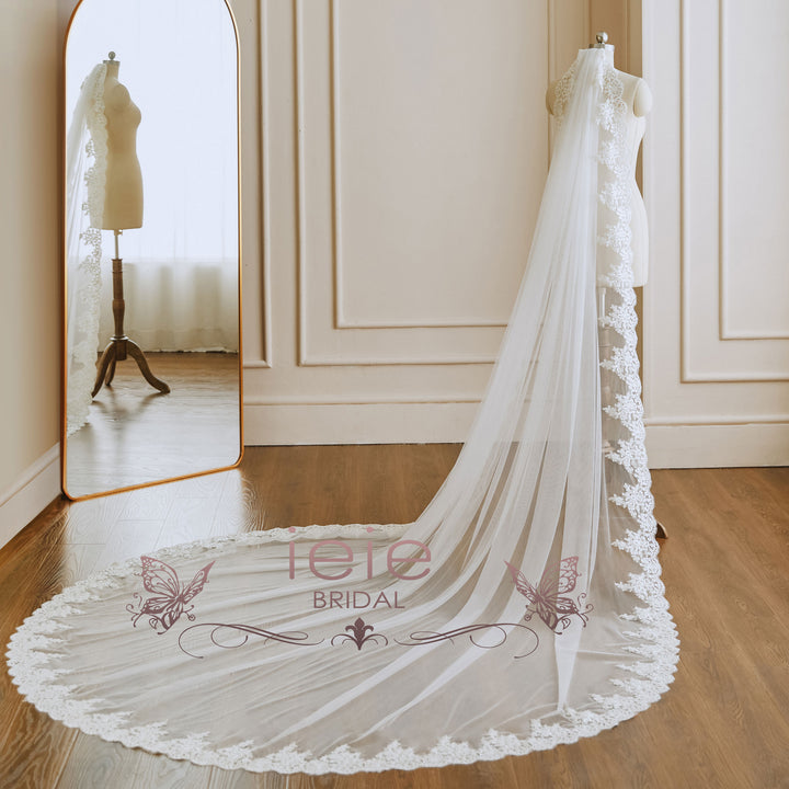 Cathedral Length Lace Wedding Veil VG3040