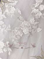 Long Lace Wedding Veil with Floral Applique on Train VG2022