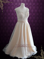Organza Lace Wedding Dress with Cap Sleeves | Tracie