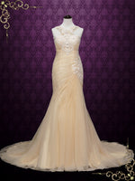 Champagne Halter Style Wedding Dress ANISSA