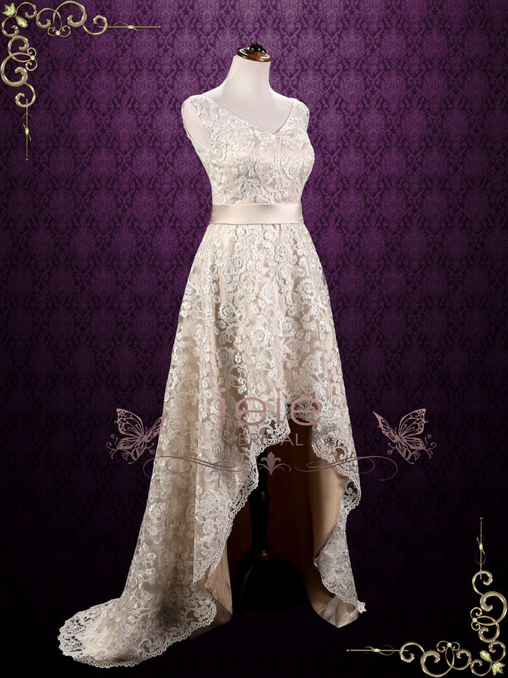Lace High Low Wedding Dress | Kristi