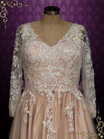 Champagne Long Sleeves Lace Wedding Dress RYLEE