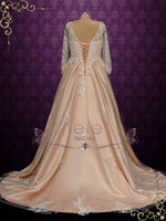 Champagne Long Sleeves Lace Wedding Dress RYLEE