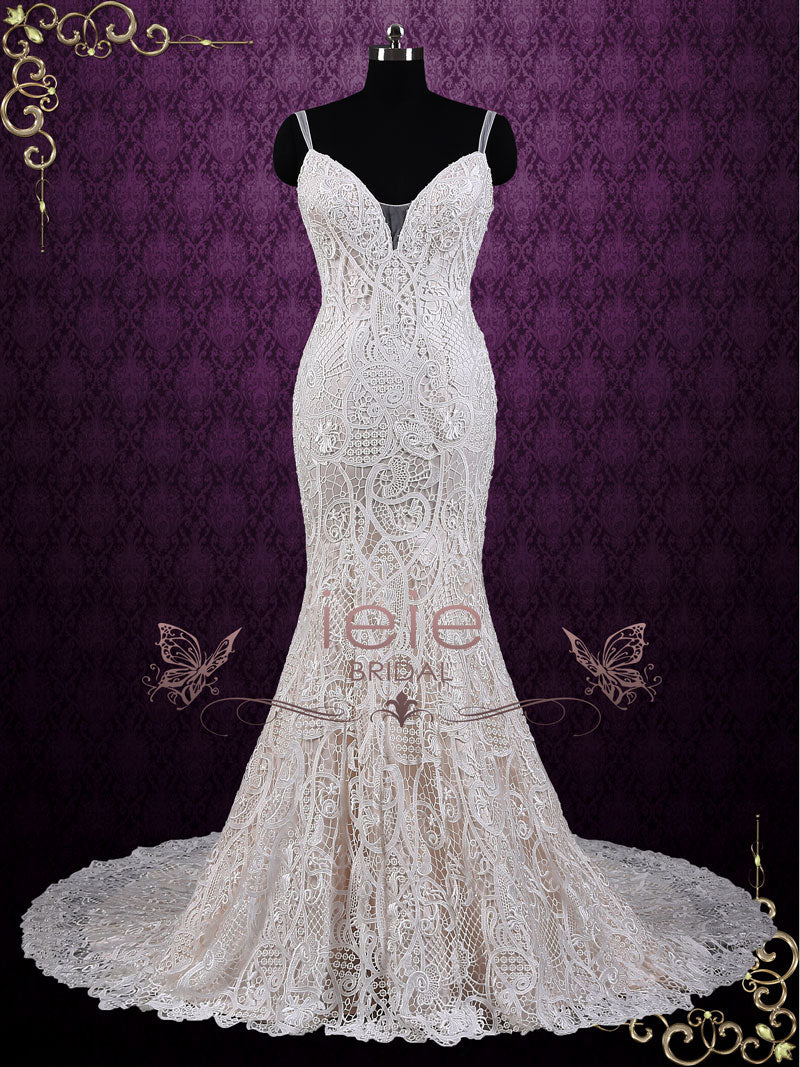 Sexy Mermaid Lace Wedding Dress with Open Back | Zoya