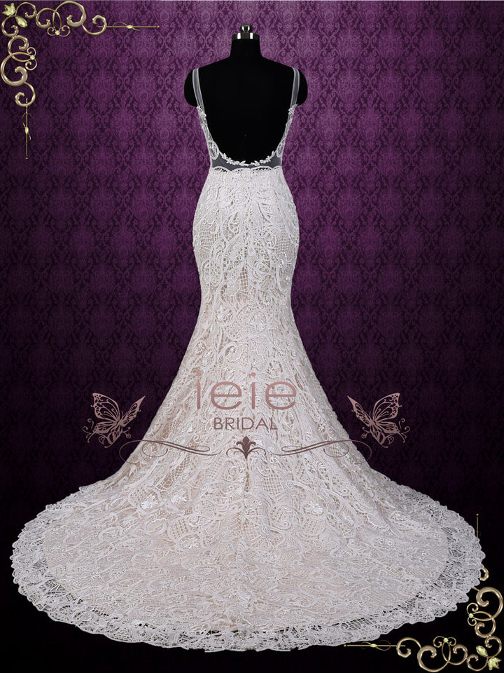 Sexy Mermaid Lace Wedding Dress with Open Back | Zoya