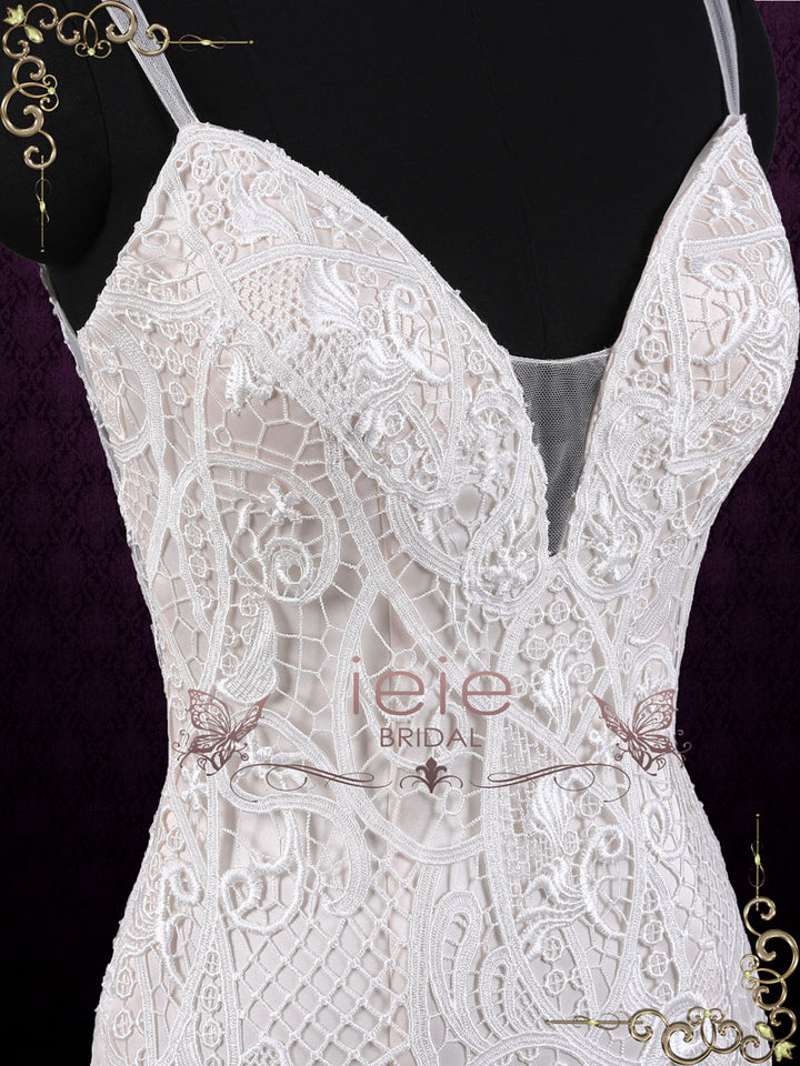Sexy Mermaid Lace Wedding Dress with Open Back | Zoya