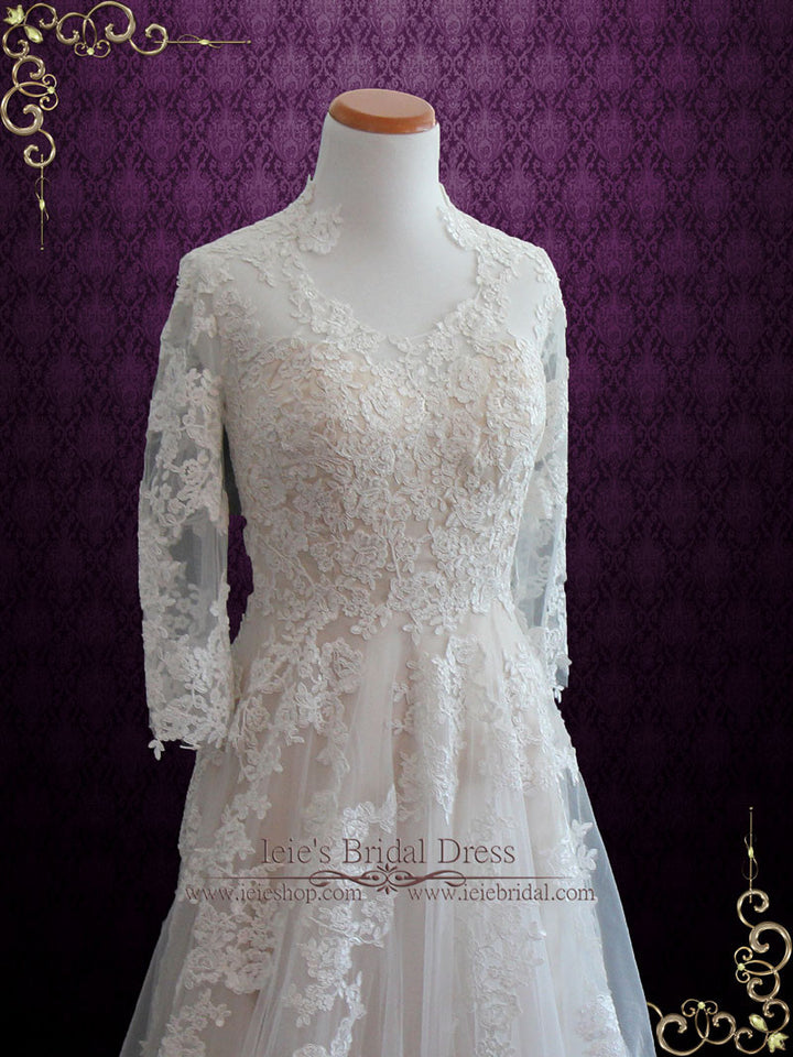 Lace Wedding Dress with Long Sleeves TENISHA