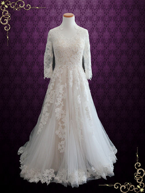 Lace Wedding Dress with Long Sleeves TENISHA