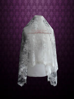 French Chantilly Floral Lace Veil in Fingertip Length VG1029
