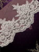 Two Layer Chapel Length Lace Veil with Blusher VG1025