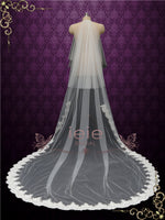 Two Layer Chapel Length Lace Veil with Blusher VG1025
