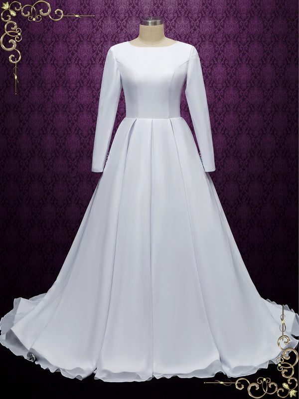 Modest Chiffon Long Sleeves  Wedding Dress BROOKLYNN