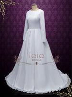 Modest Chiffon Long Sleeves  Wedding Dress BROOKLYNN