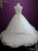 Simple 2 Piece Convertible Ball Gown Wedding Dress with Detachable Tulle Skirt | Jill