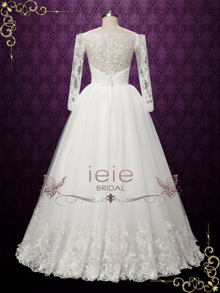 Convertible Lace Wedding Dress with Detachable Skirt | SHELBY