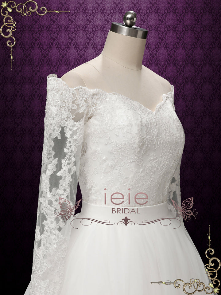Convertible Lace Wedding Dress with Detachable Skirt | SHELBY
