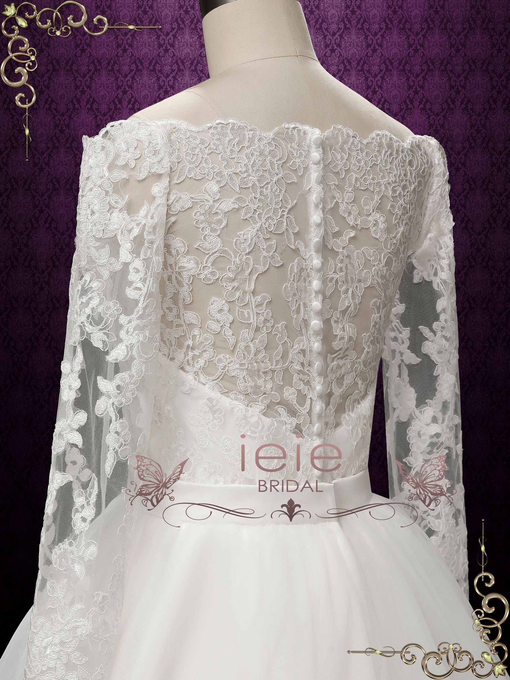 Convertible Lace Wedding Dress with Detachable Skirt | SHELBY
