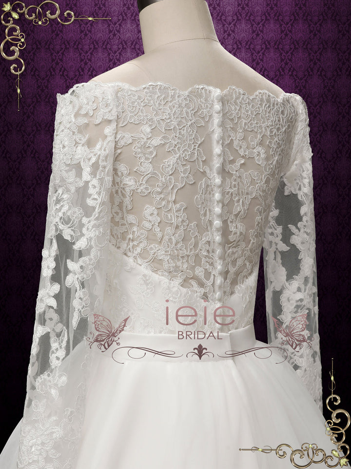 Convertible Lace Wedding Dress with Detachable Skirt | SHELBY
