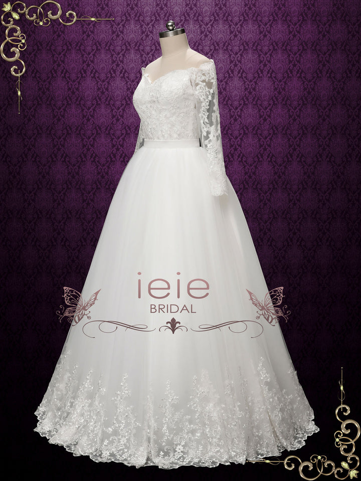 Convertible Lace Wedding Dress with Detachable Skirt | SHELBY