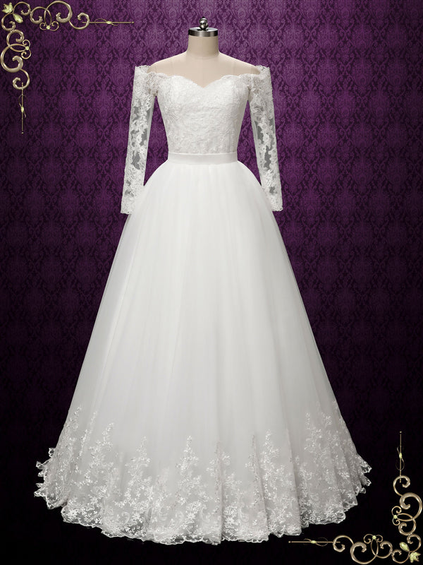 Convertible Lace Wedding Dress with Detachable Skirt | SHELBY