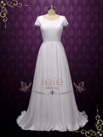 Vintage Style Lace Chiffon Wedding Dress