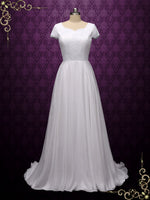 Vintage Style Lace Chiffon Wedding Dress