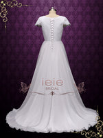 Vintage Style Lace Chiffon Wedding Dress
