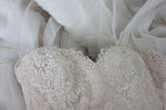 French Lace Mermaid Wedding Dress with Organza Ruffles Strips | JENNIFER