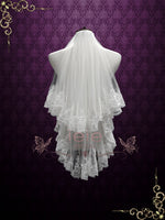 Short Wedding Veil with Sequin Lace Edge VG2005