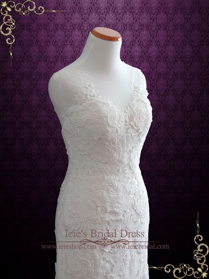 Elegant Vintage Style Garden Rose Lace Wedding Dress | Jordana
