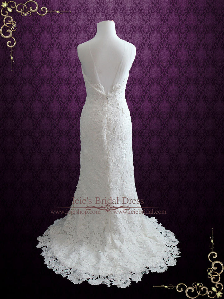 Elegant Vintage Style Garden Rose Lace Wedding Dress | Jordana