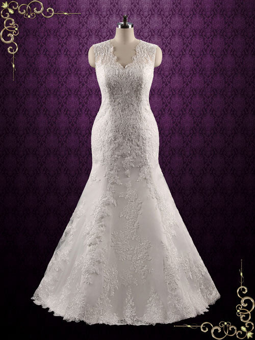 Elegant Lace Fit and Flare Wedding Dress | Joanna